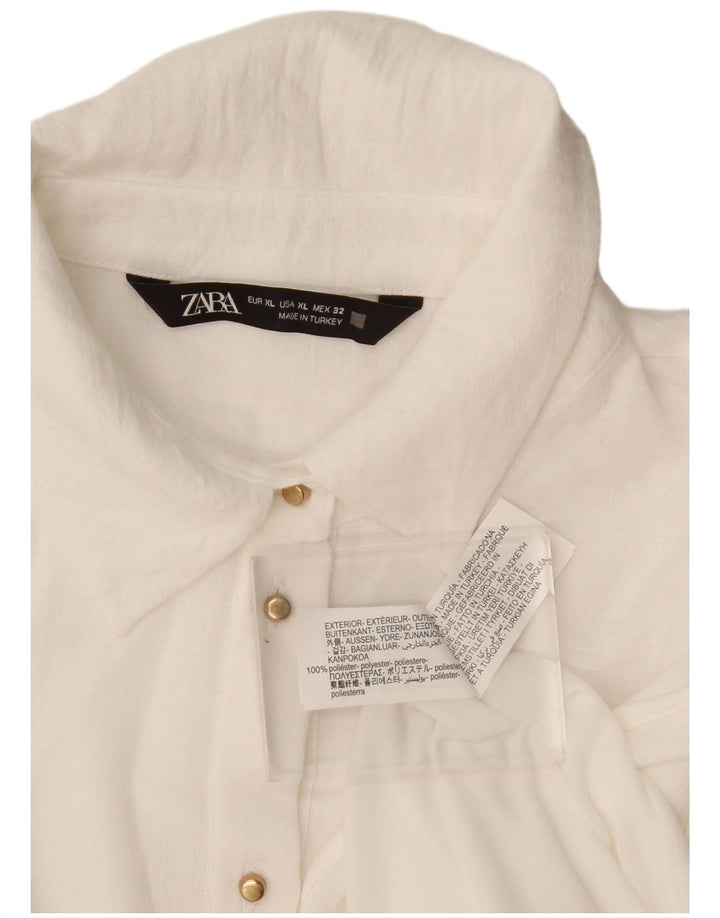 Женское платье трапециевидного силуэта Zara UK 18 XL, белый полиэстер