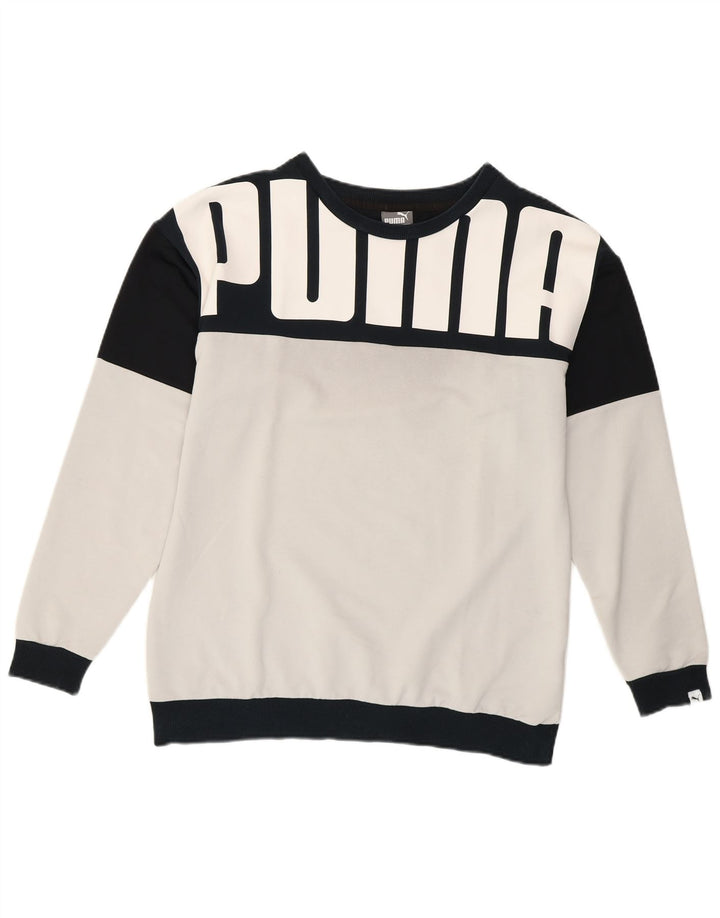 Женский свитер с рисунком Puma UK 12, средний белый цвет с цветными блоками