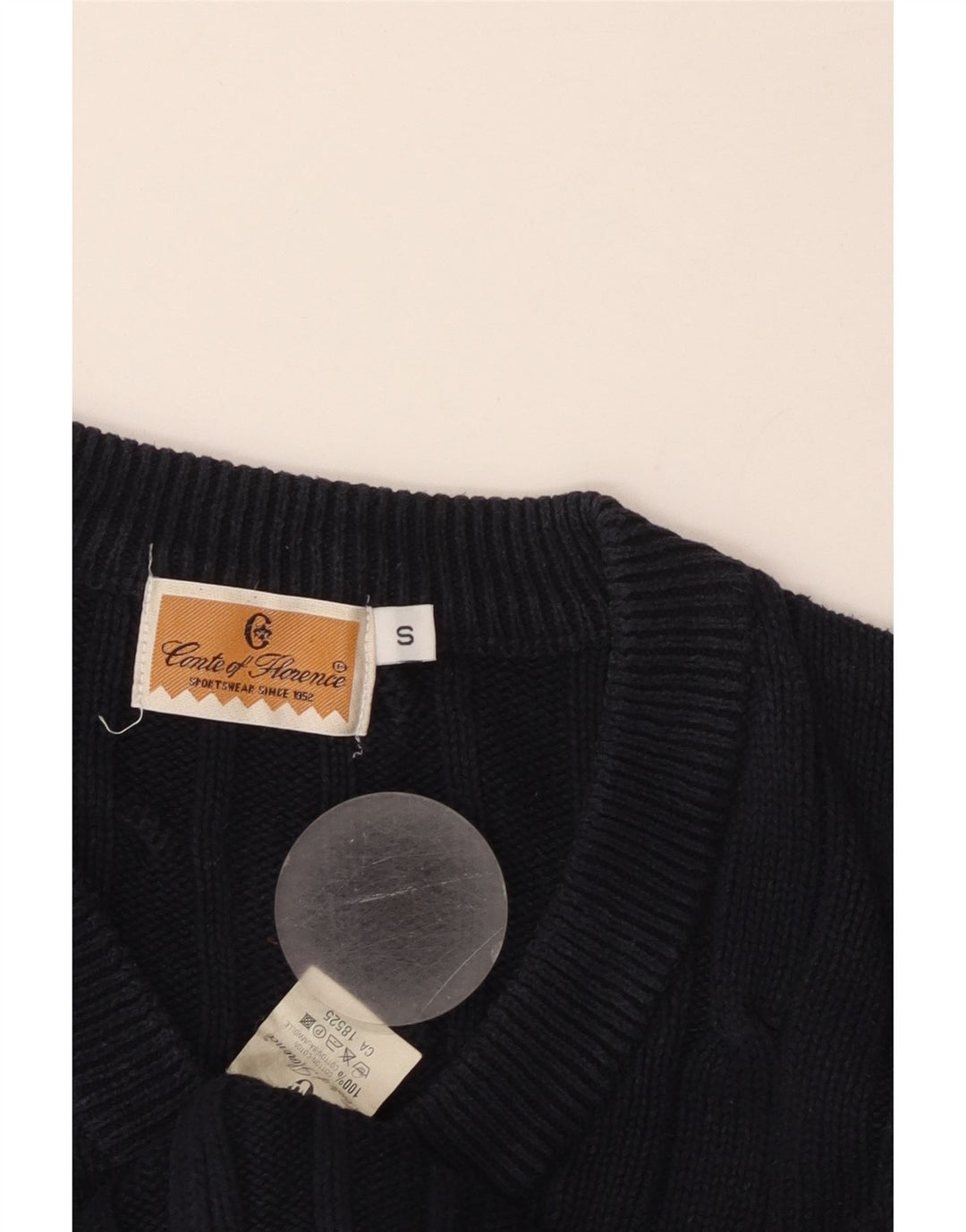 Женский джемпер с v-образным вырезом CONTE OF FLORENCE UK 10, маленький темно-синий