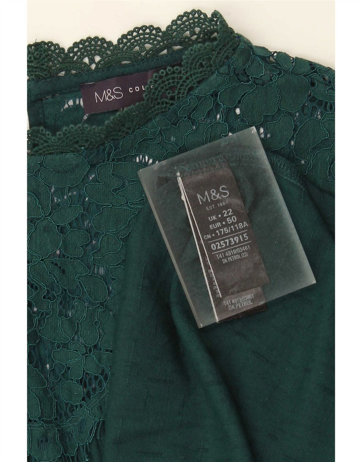 Женская блузка Marks & Spencer Top UK 22 3XL Зеленая вискоза
