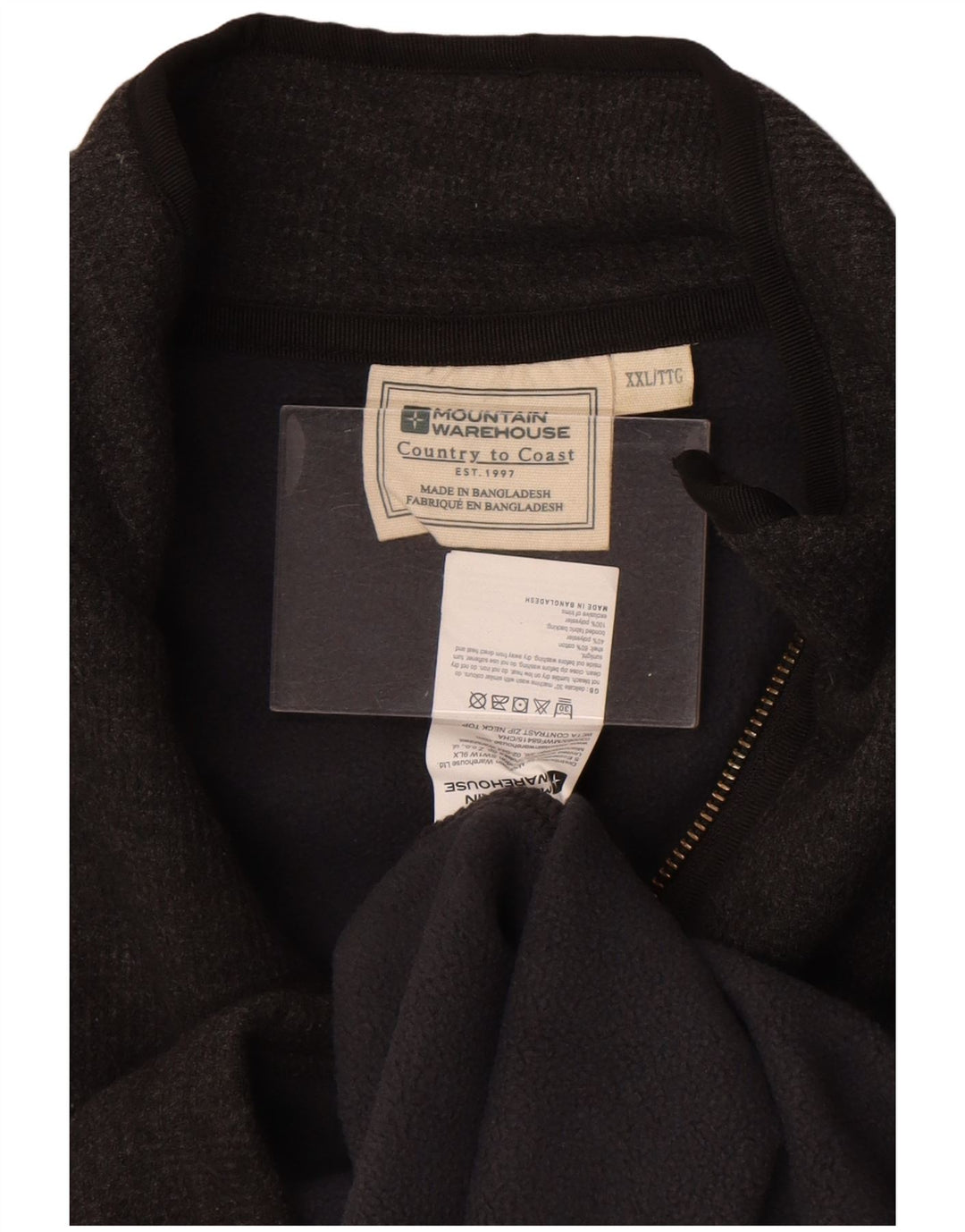 Мужской свитер с воротником на молнии Mountain Warehouse, серый хлопок, 2XL