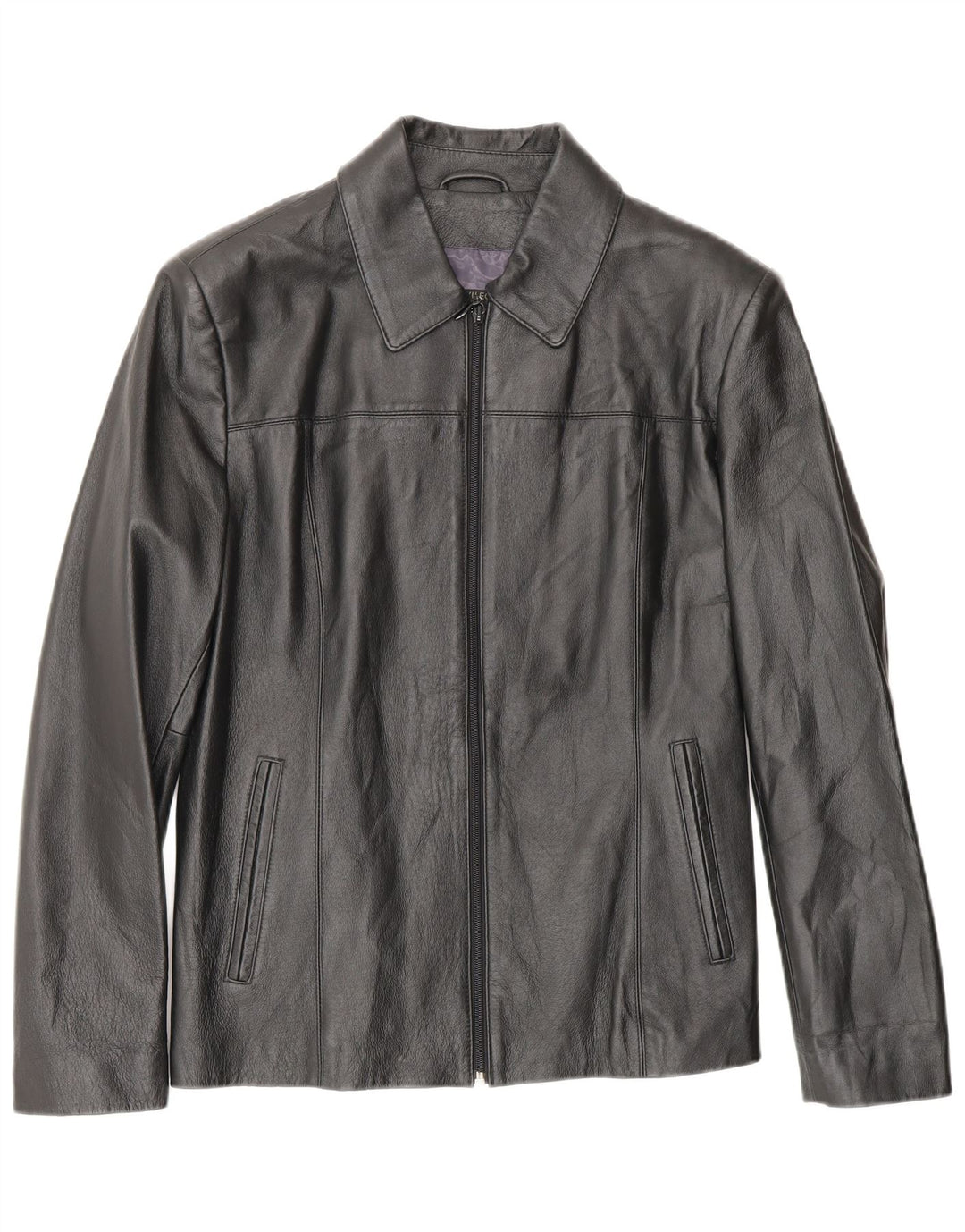 PRIVILEGI Womens Leather Jacket IT 46 Large Black Leather