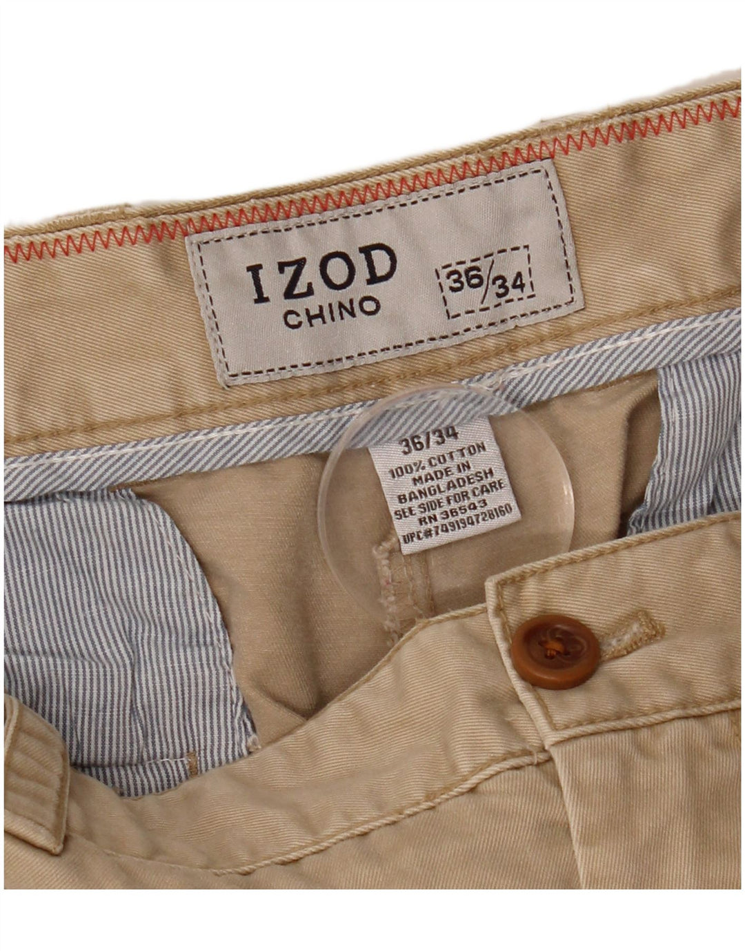 IZOD Мужские прямые брюки-чиносы W36 L34 Бежевые, хлопок