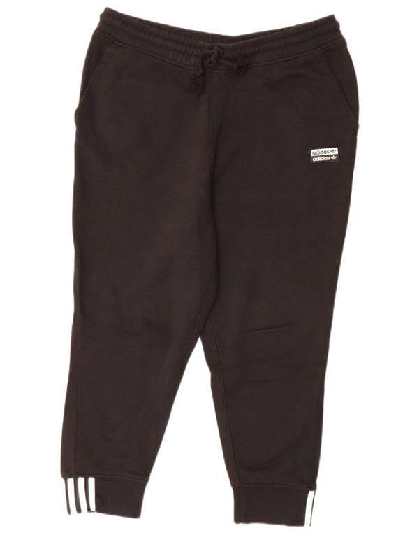Женские спортивные брюки-капри Adidas Joggers UK 16, большие черные хлопковые брюки