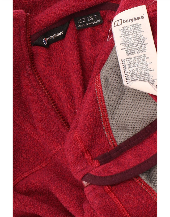 BERGHAUS Womens Fleece Jacket UK 12 Medium  Burgundy Polyester