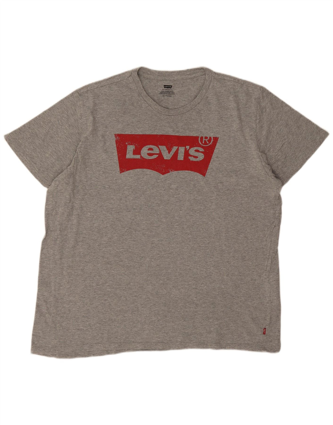 Мужская футболка с рисунком Levi's, 2XL, серая, хлопковая, с логотипом