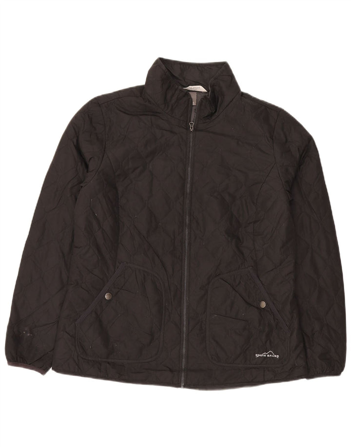 Женская стеганая куртка Eddie Bauer UK 16, большая, черная, полиэстер
