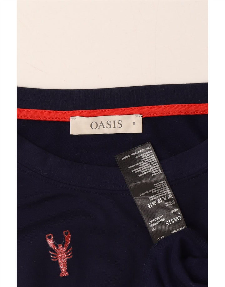 OASIS Womens Oversized Sweatshirt Jumper UK 10 Small Navy Blue Vintage Oasis and Second-Hand Oasis from Messina Hembry 