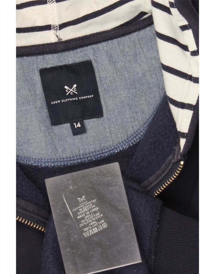 ОДЕЖДА ДЛЯ ЭКИПАЖА Женский свитер с капюшоном на молнии UK 14, большой темно-синий хлопок