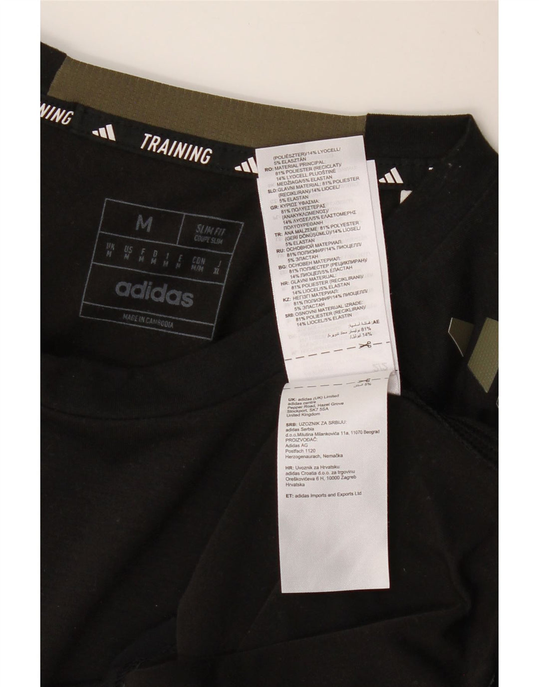 Мужская футболка ADIDAS Aeroready Slim Fit, верх среднего размера, черный полиэстер