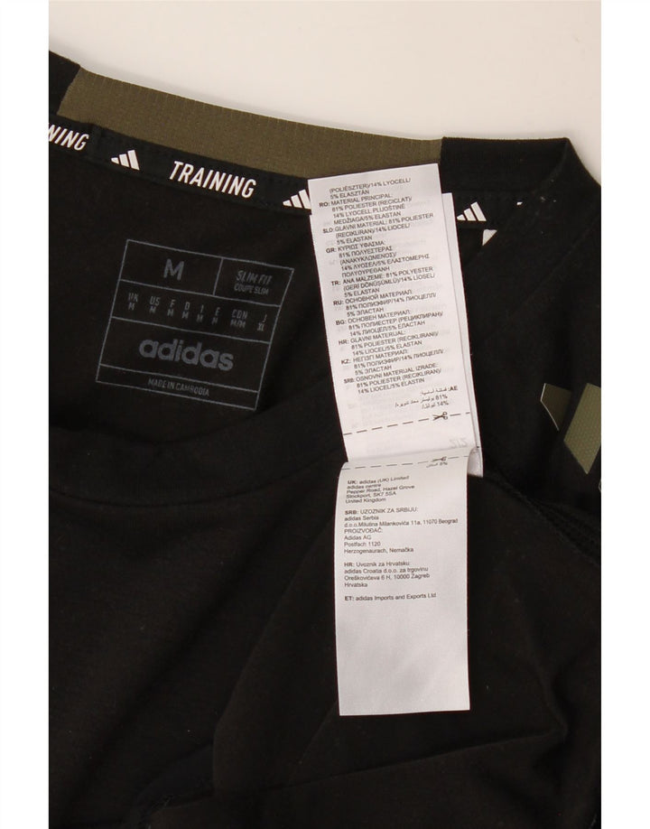 Мужская футболка ADIDAS Aeroready Slim Fit, верх среднего размера, черный полиэстер