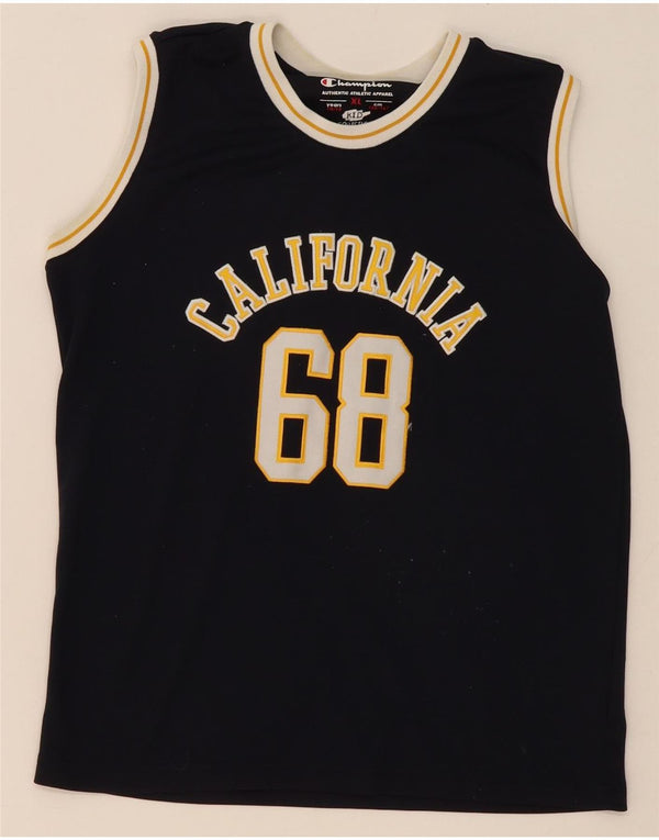 Champion Boys Graphic Vest Top 13-14 Years XL Navy Blue Polyester