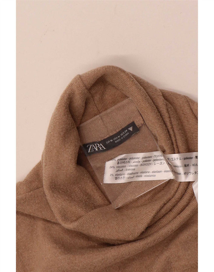Женское платье-джемпер Zara UK 14, средний коричневый полиэстер