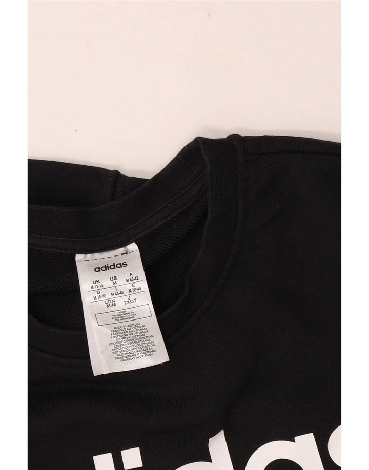 Женский джемпер Adidas Regular Fit с графикой, Великобритания 12/14, средний черный