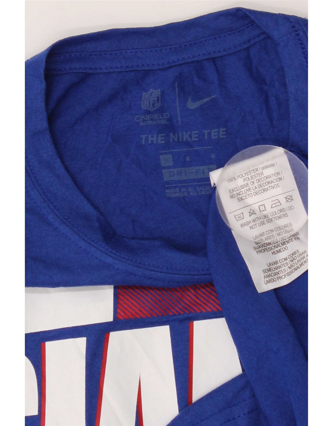 Мужская футболка с рисунком Nike New York Giants, большой синий полиэстер