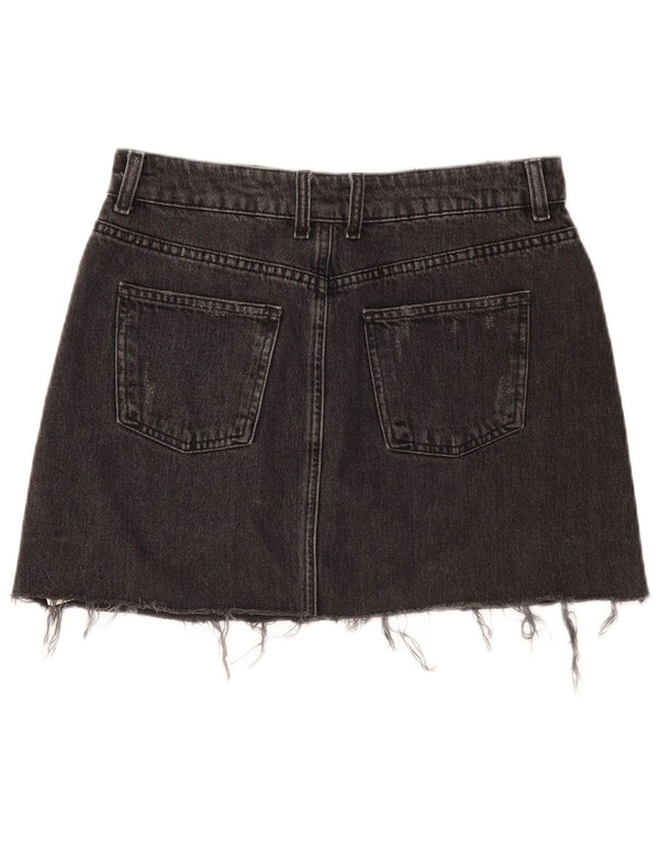 Женская мини-юбка джинсовая Topshop UK 12 Medium W32, черный хлопок