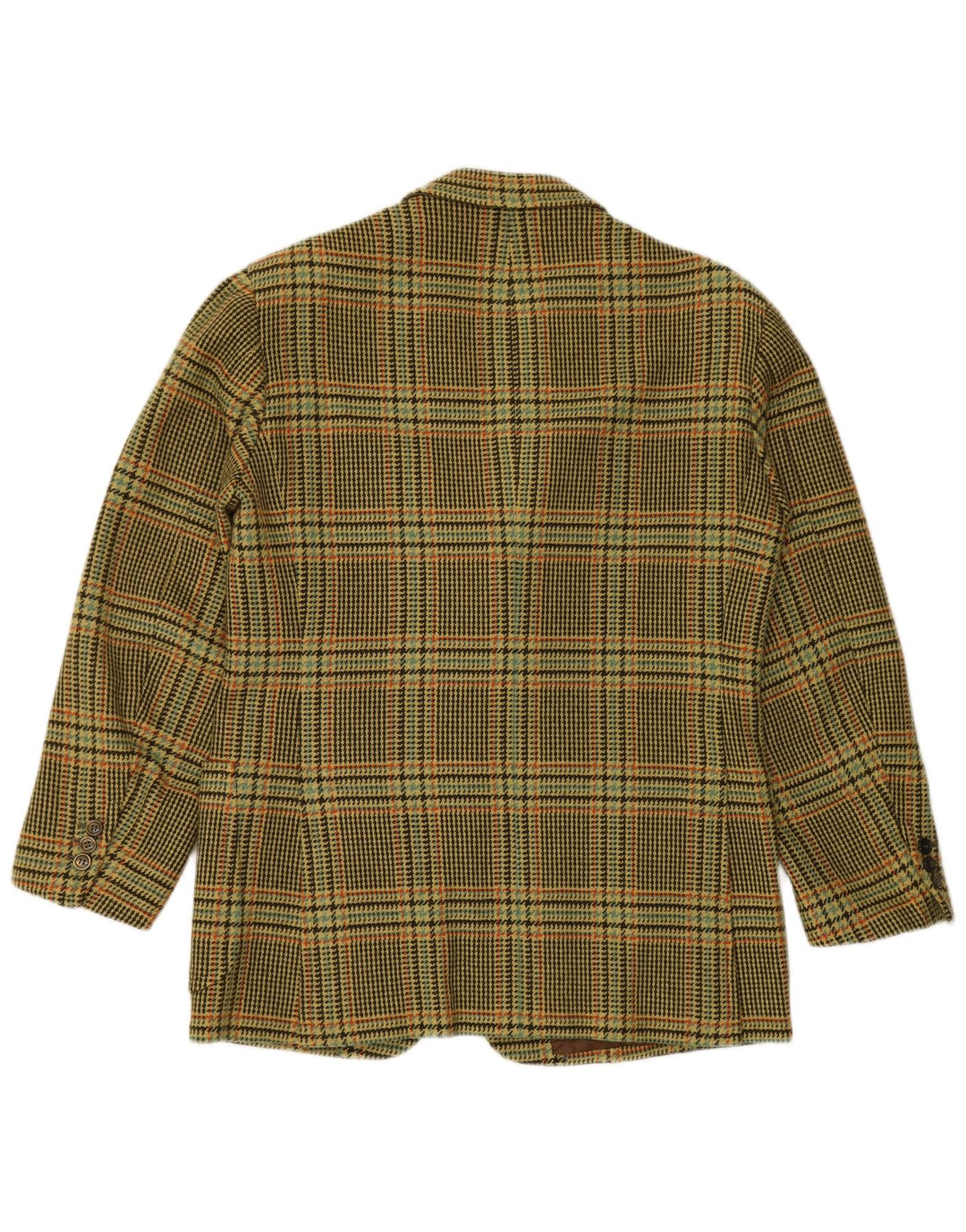 ВИНТАЖНЫЙ мужской пиджак на 3 пуговицах, Великобритания 38, средний зеленый с узором «гусиные лапки»