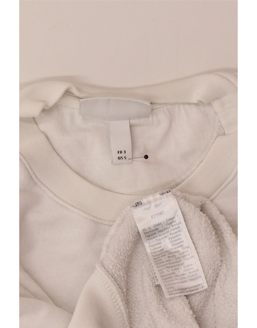 Мужской свитшот с рисунком Lacoste, размер 3, маленький, белый хлопок