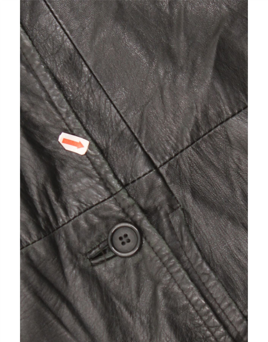 ВИНТАЖНОЕ Женское кожаное пальто IT 48 XL Черное