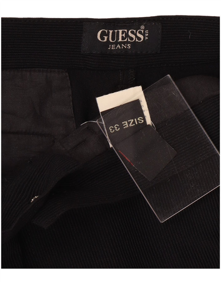 Мужские прямые вельветовые брюки GUESS W33 L30, черные из полиамида