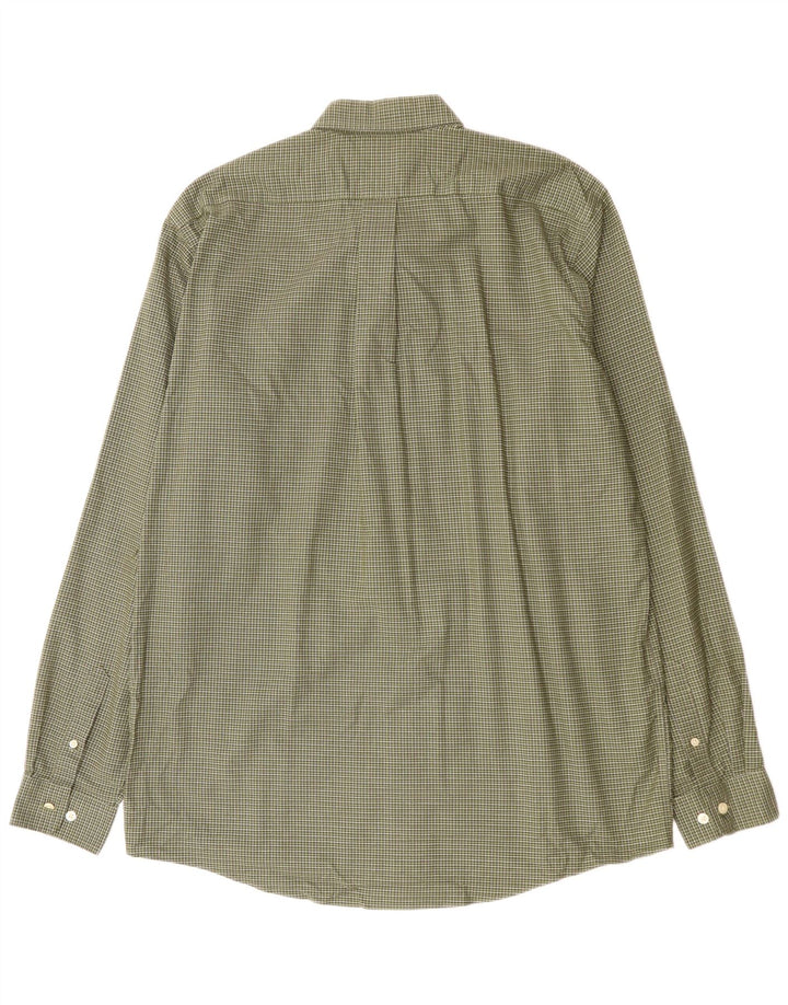 EDDIE BAUER Мужская рубашка свободного кроя, большая зеленая клетка, хлопок