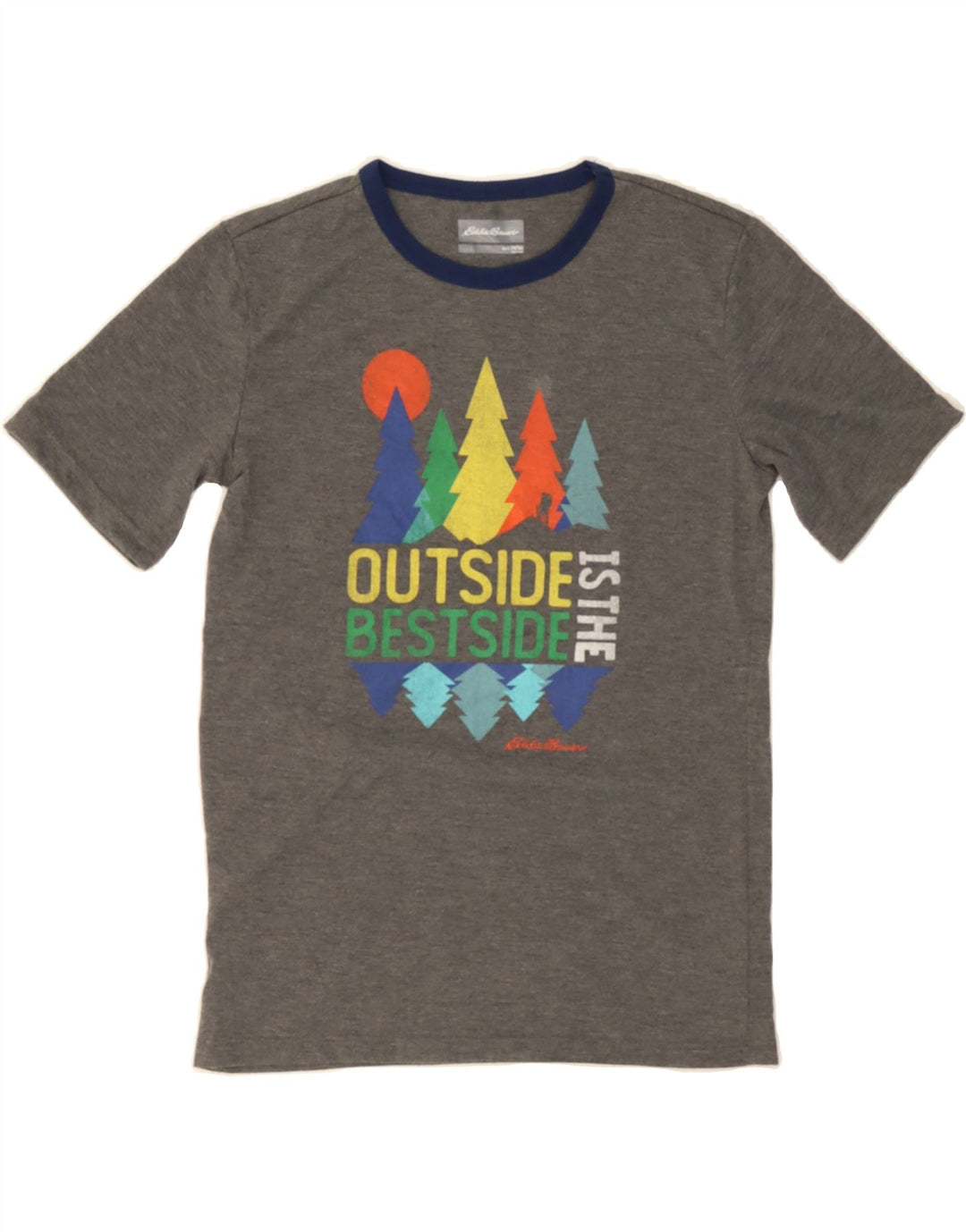 EDDIE BAUER Boys Graphic T-Shirt Top 14-15 Years Large  Grey Polyester Vintage Eddie Bauer and Second-Hand Eddie Bauer from Messina Hembry 