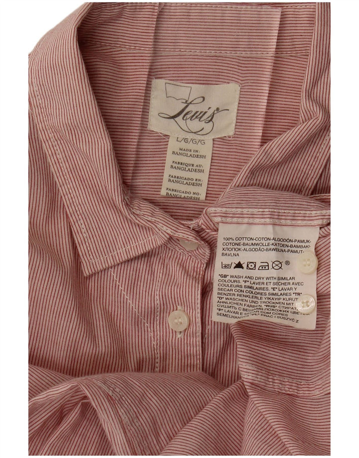 Женская рубашка Levi's UK 16, большая красная хлопковая полоска