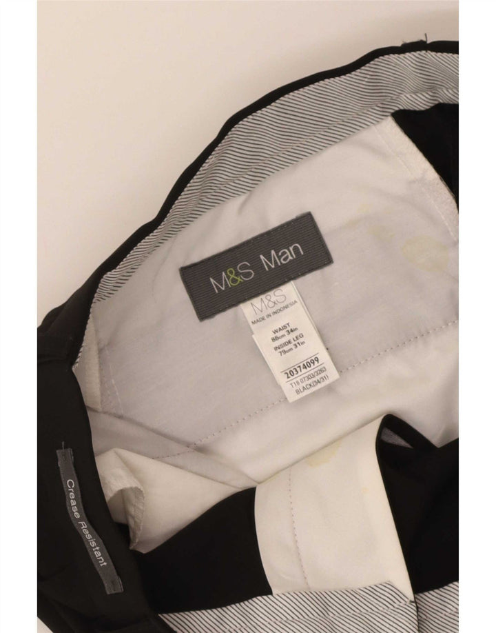 Мужские костюмные брюки Marks & Spencer W34 L31 черные из полиэстера