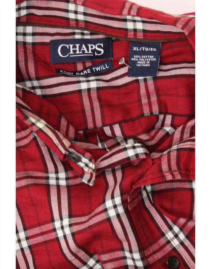 Мужская фланелевая рубашка Chaps XL, хлопковая красная клетка