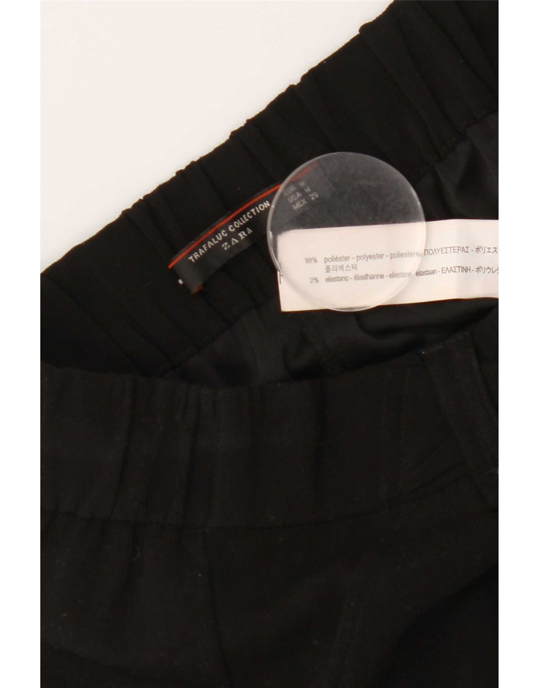 Женские широкие капри Zara Medium W28 L22, черные полиэстер