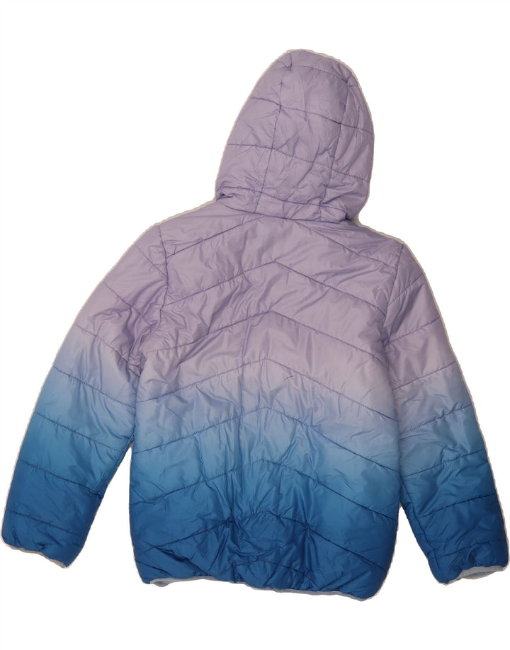 EDDIE BAUER Girls Padded Jacket 10-11 Years Medium Purple Colourblock Vintage Eddie Bauer and Second-Hand Eddie Bauer from Messina Hembry 