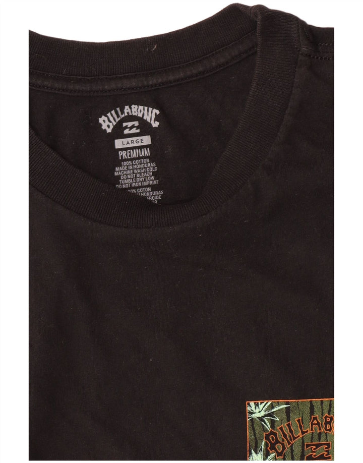Billabong Мужская футболка с рисунком, большой черный хлопок