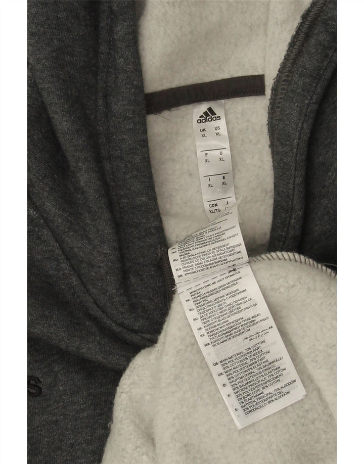 Мужской джемпер с капюшоном ADIDAS XL, серый хлопок
