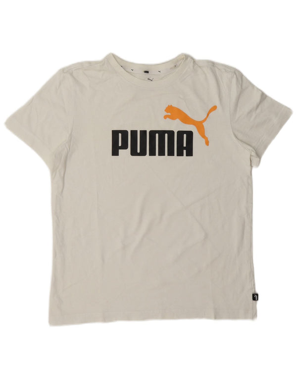 Футболка с рисунком Puma для мальчиков, топ 15-16 лет, белая