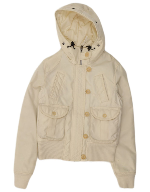 Женская утепленная куртка-бомбер Woolrich UK 14, средний цвет, белый нейлон