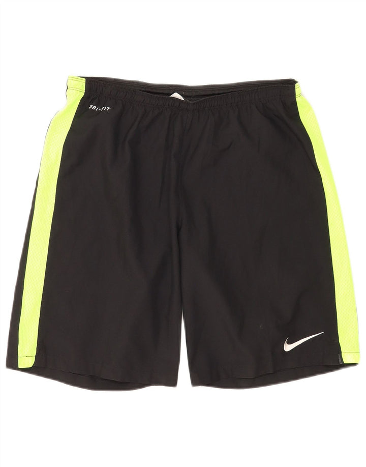 Мужские спортивные шорты Nike Dri Fit среднего размера, полиэстер с цветными блоками, средний черный