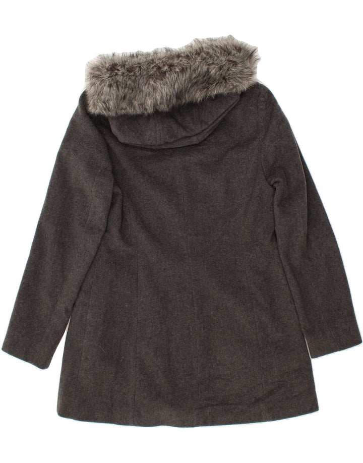 FUCHS & SCHMITT Womens Hooded Overcoat UK 14 Medium  Grey Wool Vintage FUCHS & SCHMITT and Second-Hand FUCHS & SCHMITT from Messina Hembry 