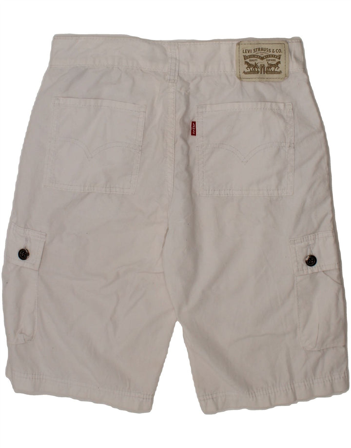 LEVI'S Boys Cargo Shorts 13-14 Years W27 White Cotton Vintage Levi's and Second-Hand Levi's from Messina Hembry 