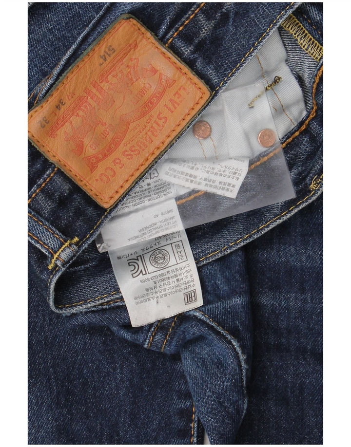 Мужские прямые джинсы Levi's 514 W34 L32 темно-синие, хлопок