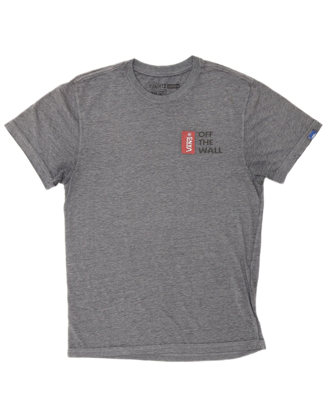 Мужская футболка с рисунком VANS на заказ, маленький серый хлопковый крапчатый топ