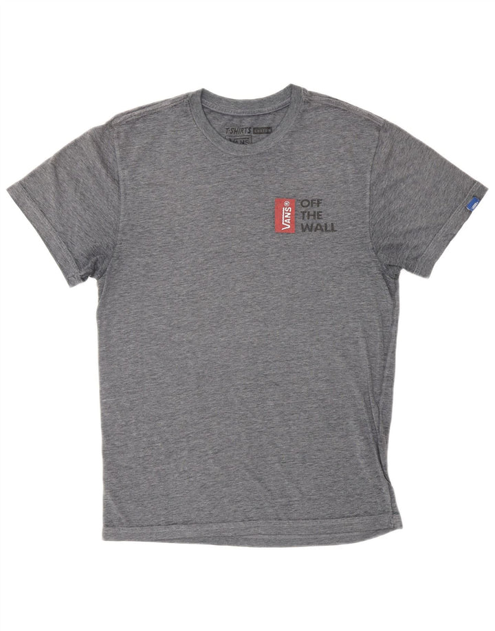 Мужская футболка с рисунком VANS на заказ, маленький серый хлопковый крапчатый топ