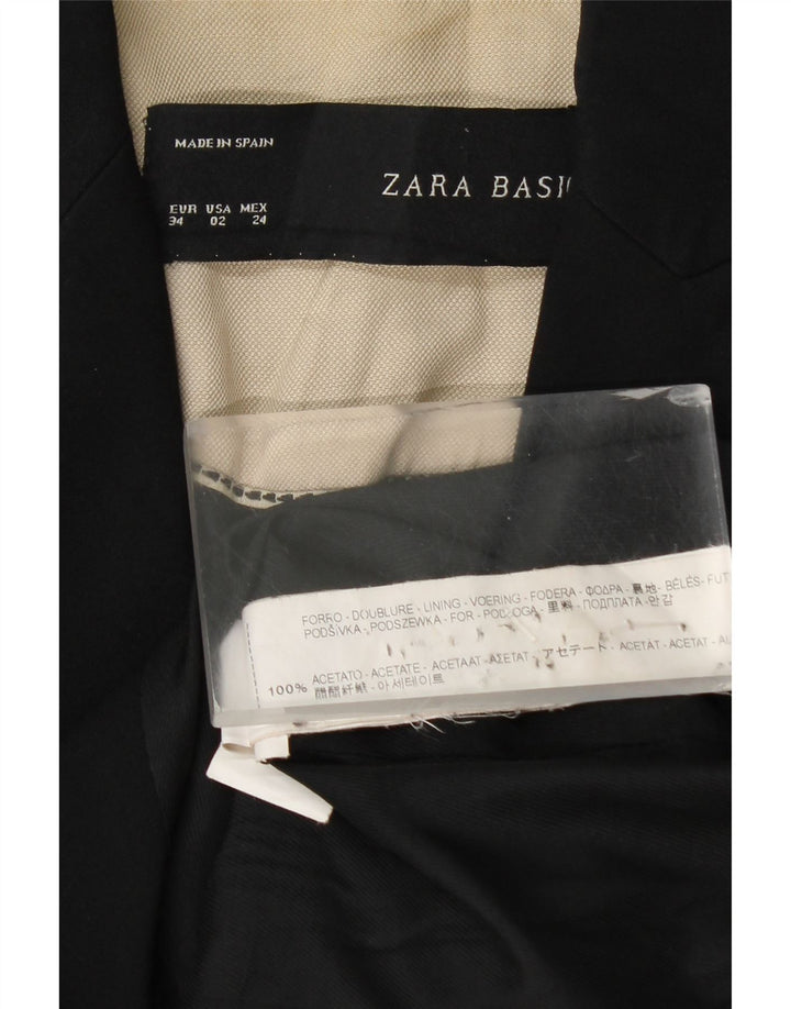 Женский пиджак на 1 пуговице Zara EU 34 2XS, черный ацетат
