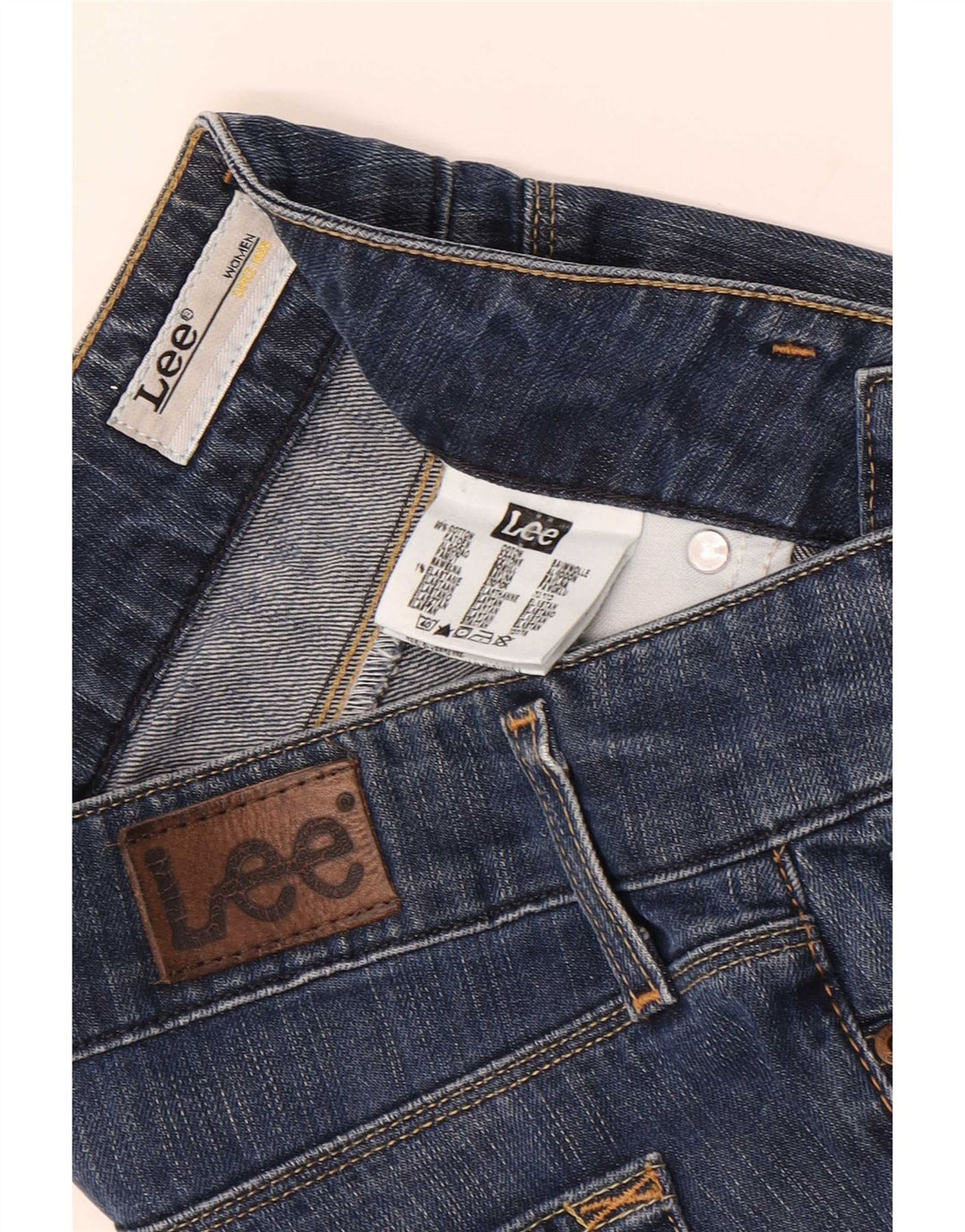 Женские коралловые джинсы Lee Bootcut W27 L33, синий хлопок