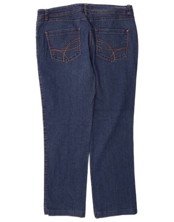 Женские прямые джинсы M&Co UK 14, большие, W32 L28, синие, хлопок