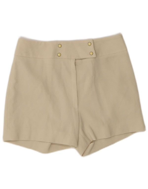 Винтажные женские повседневные шорты с высокой талией IT 46, большие W28, бежевые