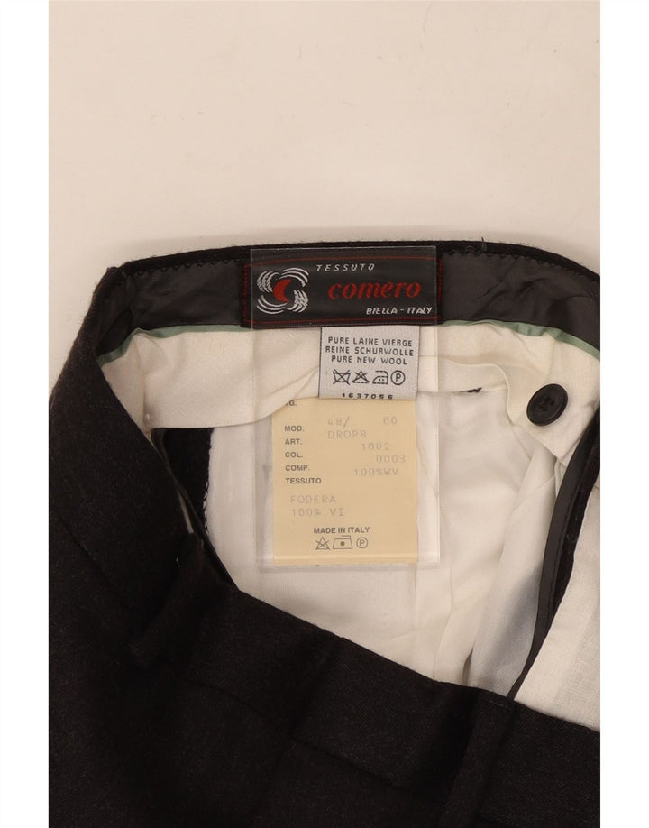 Мужские костюмные брюки COMERO IT 48 Medium W30 L30 Черные шерстяные
