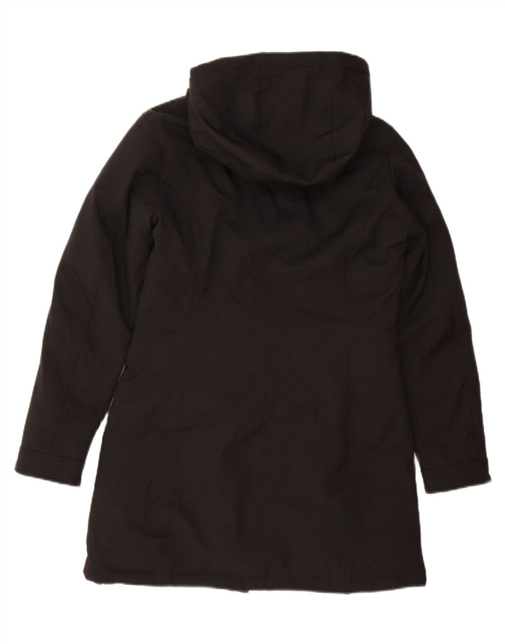 VINTAGE Womens Hooded Padded Coat UK 14 Medium Black Polyester Vintage Vintage and Second-Hand Vintage from Messina Hembry 
