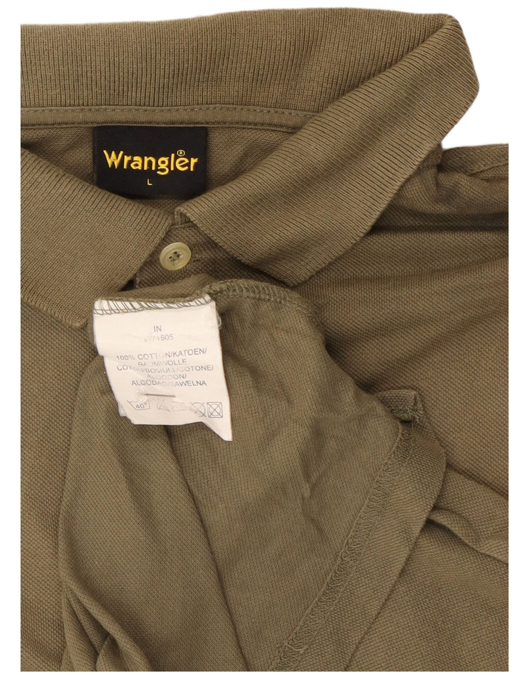 Мужская рубашка поло Wrangler, большой размер, цвет хаки, хлопок