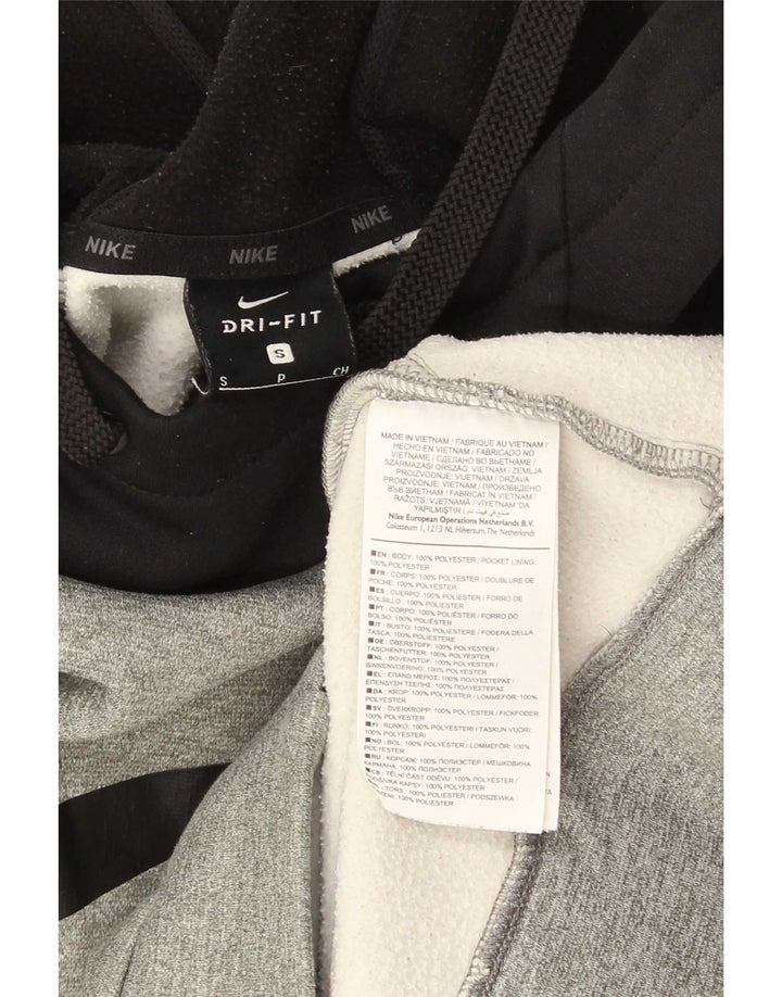 Мужской джемпер с капюшоном Nike Dri Fit, маленький серый, полиэстер с цветными блоками