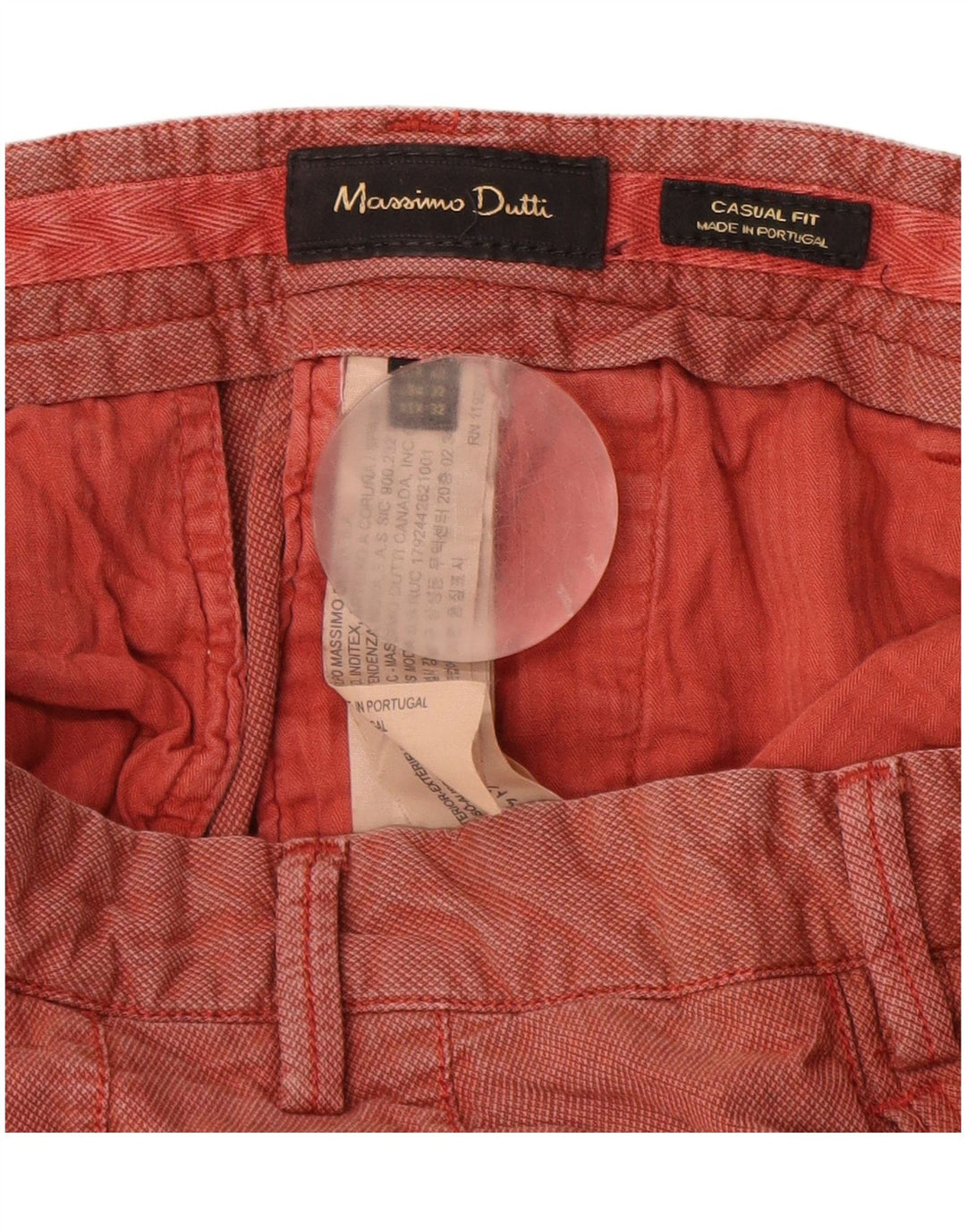 Мужские повседневные брюки-чиносы MASSIMO DUTTI EU 42, большие W32 L32, красные